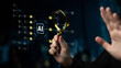 © InfiniteFlow - Analyzing Artificial Intelligence with Magnifying Glass Revealing Digital Connections and Data Flow in Modern Technology Concept. Sentient.