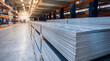 © Watercolor_Kawaii - Galvanized steel sheet plate metal industrial warehouse storage production stock factory supply material construction manufacturing