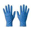 © tapon - Pair of blue nitrile medical gloves for safety and hygiene isolated on white background