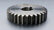 © Faisal - Metal industrial gear with precise teeth arrangement displayed on neutral surface for mechanical engineering reference