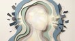 © Xenia - Concept of healthy psychological boundaries and mental wellbeing. Layered paper craft profile silhouette protected from external stress and chaos
