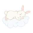 © ximoory - un lindo conejito blanco durmiendo en una nube