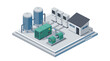 © seng - Isometric Industrial Power Plant with Storage Tanks and Generators.