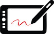 © Foysal - Graphic icon of a digital drawing tablet and stylus pen with digital