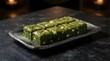 © Adeel - Platter of Matcha Green Tea Brownies with White Chocolate Chunks
