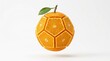 © Eman - Fresh orange fruit sliced into a geometric soccer ball shape on white background