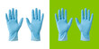 © Habib - Pair of blue nitrile medical gloves for sanitary protection and safety transparent png