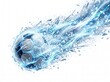 © Violet - Soccer ball in motion with dynamic water splash effect