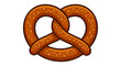 © Chomillera - Cartoon style traditional German pretzel with salt on a vibrant background, classic baked snack illustration