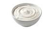 © Muhammad - Bowl of creamy white sour cream with swirl pattern dairy product smooth texture food garnish creme fraiche food photography white background
