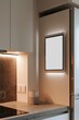 © Andrey - Modern kitchen with wall-mounted display and minimalistic design features