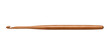 © Chinases - Single wooden crochet hook with a smooth, light brown finish is horizontally positioned on a clean white background