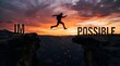 © anila - Impossible to Possible Motivation Concept with Jumping Silhouette