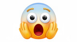 Face Screaming in Fear. Screaming in Fear Emoji. Scared Face Icon. Smile Screaming in Fear Emoticon. Isolated vector illustration on white background