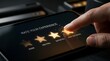 © fitria - Customer selects 'Very Satisfied' on a star rating scale on a smartphone screen