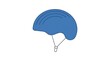 © Rayan - Blue safety bicycle helmet with chin strap vector graphic design