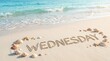 © Rehan - Happy wednesday greeting written on sunny tropical beach sand
