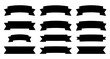© mrpixel - Black Ribbon Banner Silhouette Collection Vector Graphic Isolated White Background Web Element Design