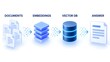© Zaldy - Isometric diagram illustrating artificial intelligence vector database architecture converting documents into embeddings to generate answers