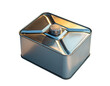 © SHORON - Metal fuel can with cap on white background container screw cap square can steel container storage.