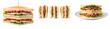 © Ghulam - Delicious club sandwiches with crispy bacon, fresh lettuce, juicy tomatoes, and tender chicken layered between toasted white bread slices showcased on transparent background
