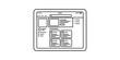 © SAJID - Line art tablet screen displaying a website layout with search bar and content blocks.