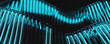 © Md Tusher Mahmud - Fractal Abstract Background with Glowing Cyan Neon Light Lines and Glass Rods in a Wavy Pattern