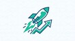 © nashar - Rocket launch with upward growth chart arrow