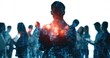 © Ratna - Overlaid silhouette of a man with city lights and glowing lines