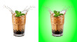 © Salauddin - Refreshing iced boba milk tea splash in glass