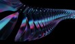 © themagia - Cover art visuals 3d rendering cinematic tech background design, cyber futuristic transparent glass plane elements and liquid acrylic purple blue glow on black backdrop.