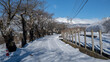 © RATM - 冬の朝　雪が積もった道路　長野県大町市