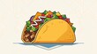 © top design - Vector taco illustration, flat graphic fast food design, Mexican cuisine taco graphic for restaurant menus