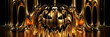 © Nick Freund - Gruselige Halloween-Fratze aus flüssigem Gold auf schwarzem Grund