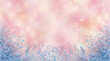 © peno - Beautiful abstract romantic wallpaper featuring soft pastel pink blur gradients adorned lower frame border texture tiny delicate blurry pink hearts bokeh backdrop template