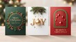© Nadir - Set of Three Elegant Christmas Greeting Cards.