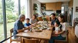 © Yellyana - Happy multigenerational Asian family enjoying a traditional home cooked dinner together in a modern kitchen, representing family bonding, togetherness, healthy lifestyle, culture and everyday life.
