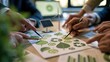 © Generative AI - Business team discussing green energy recycling concepts
