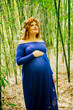 © Metadancer - Pregnant white woman in blue dress with floral crown