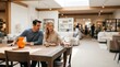 © SashaMagic - Couple choosing a dining table in a bright furniture store, exploring design and lifestyle choices