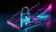 © Jani - Secure Financial Data Protection Concept With Glowing Padlock And Analytics Chart Display