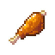 © JS Media - Pixel art roasted meat leg icon on transparent background