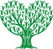 © Taimoor - Green family tree with people silhouettes in heart shape, community growth and human connection concept, eco friendly social network vector