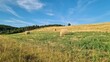 © Arnaud - Beaux paysages de champs fraîchement moissonnés et de meules de foin quelque part sur le plateau des Bondons, sur le mont Lozère (parc national des Cévennes)