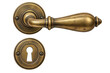 © SK - An antique brass door handle and keyhole escutcheon set, evoking vintage charm and classic design , transparant backround, AI generative