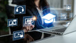 © InfiniteFlow - Explore the concept of digital education with innovative symbols representing online learning and student engagement in a modern workspace setting. Nascent