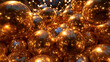 © BlackBridge Media - Shiny Golden Spheres with Warm Festive Light Reflections