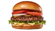 © png space - Juicy beef burger with lettuce tomato onion pickles and cheese, isolated on transparent background