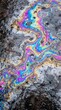 © Diogo - Psychedelic iridescent oil slick on wet metallic surface texture seamless grunge background