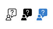 © Al Rafi - Person figure with question mark in speech bubble icons